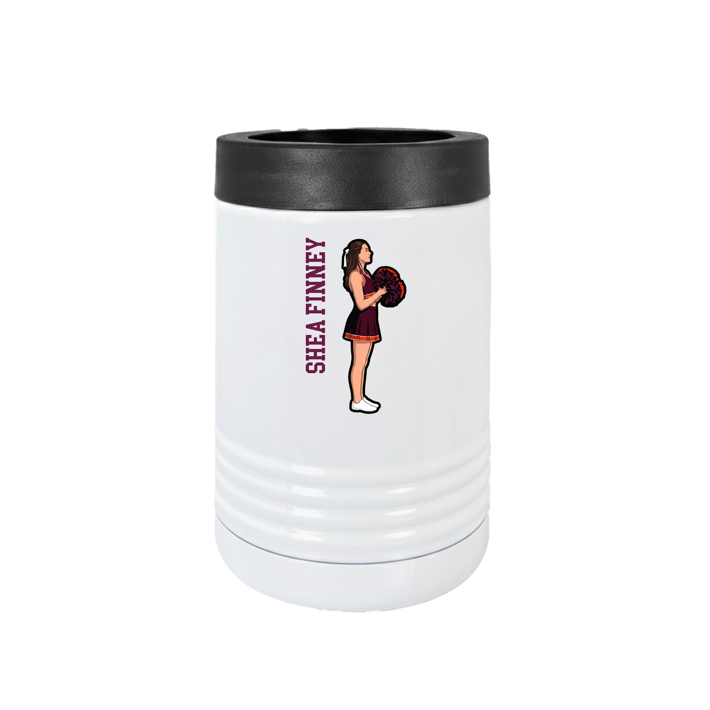 Beverage Holder — Name Vertical in White