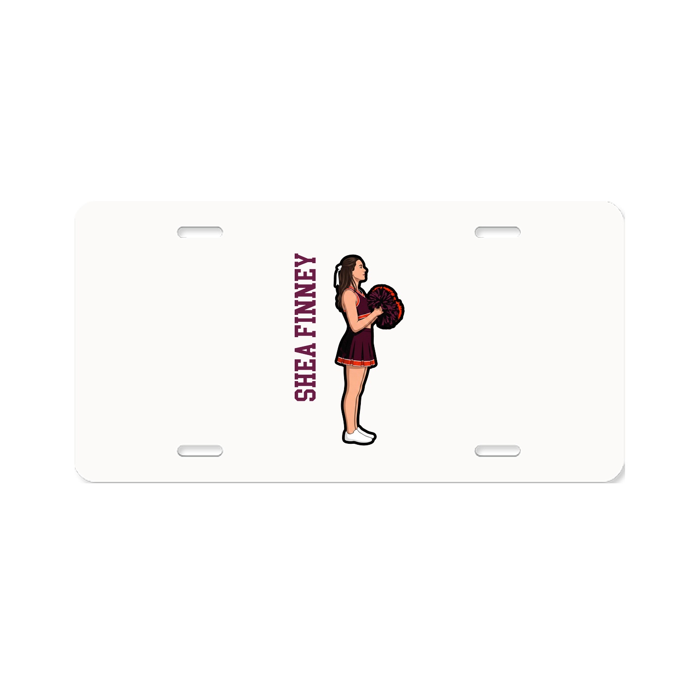 License Plate — Name Vertical in Classic