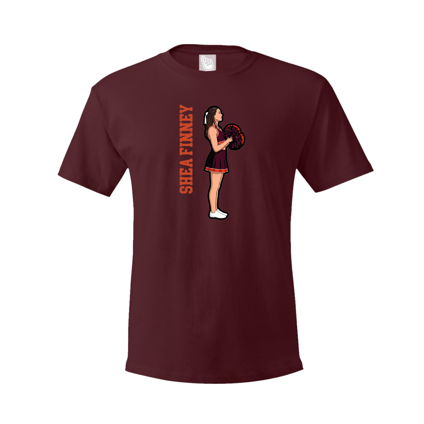 Tee — Name Vertical in Maroon