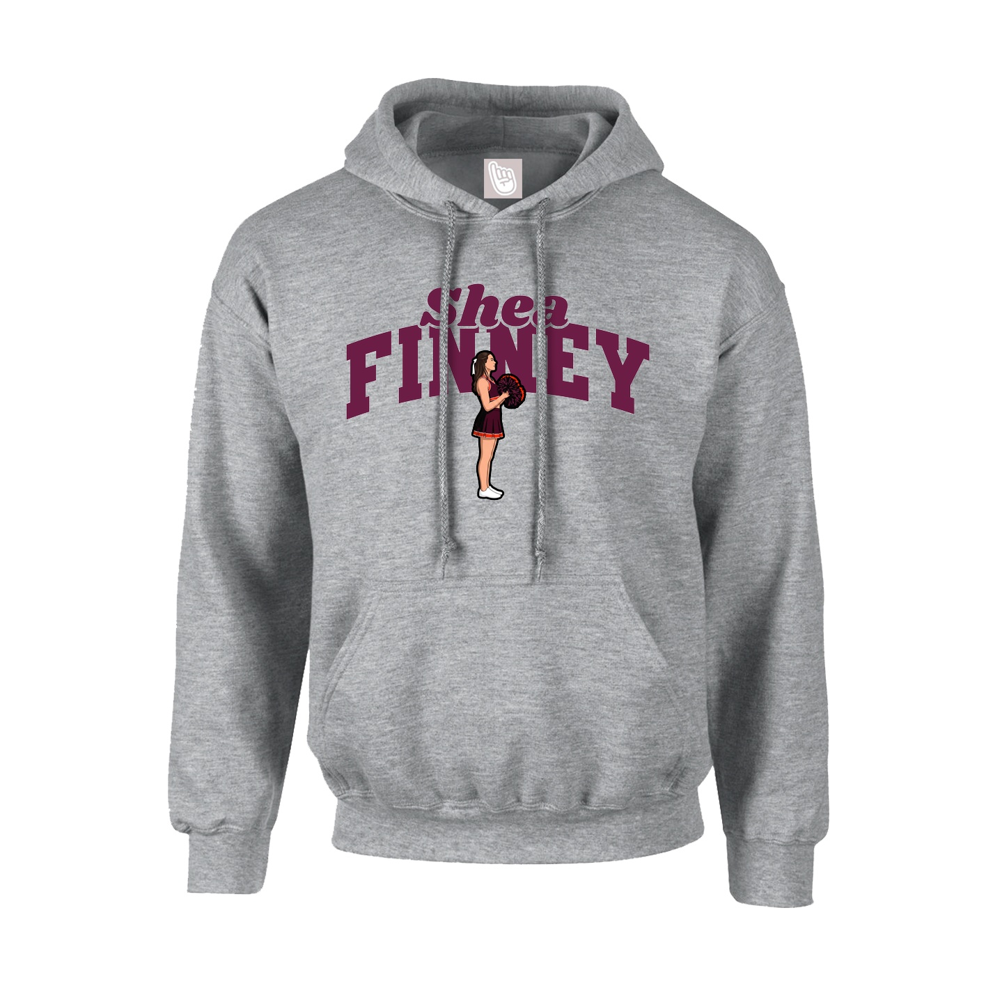 Youth Hoodie — Signature Arch in Grey