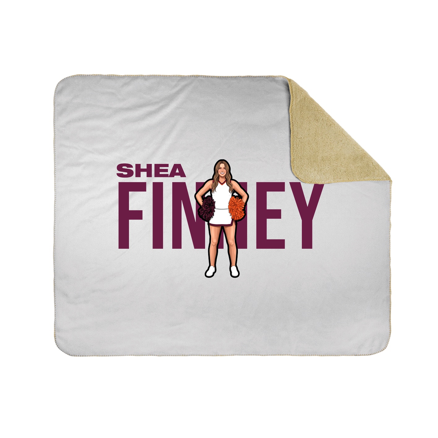 Throw Blanket — Player Name in White
