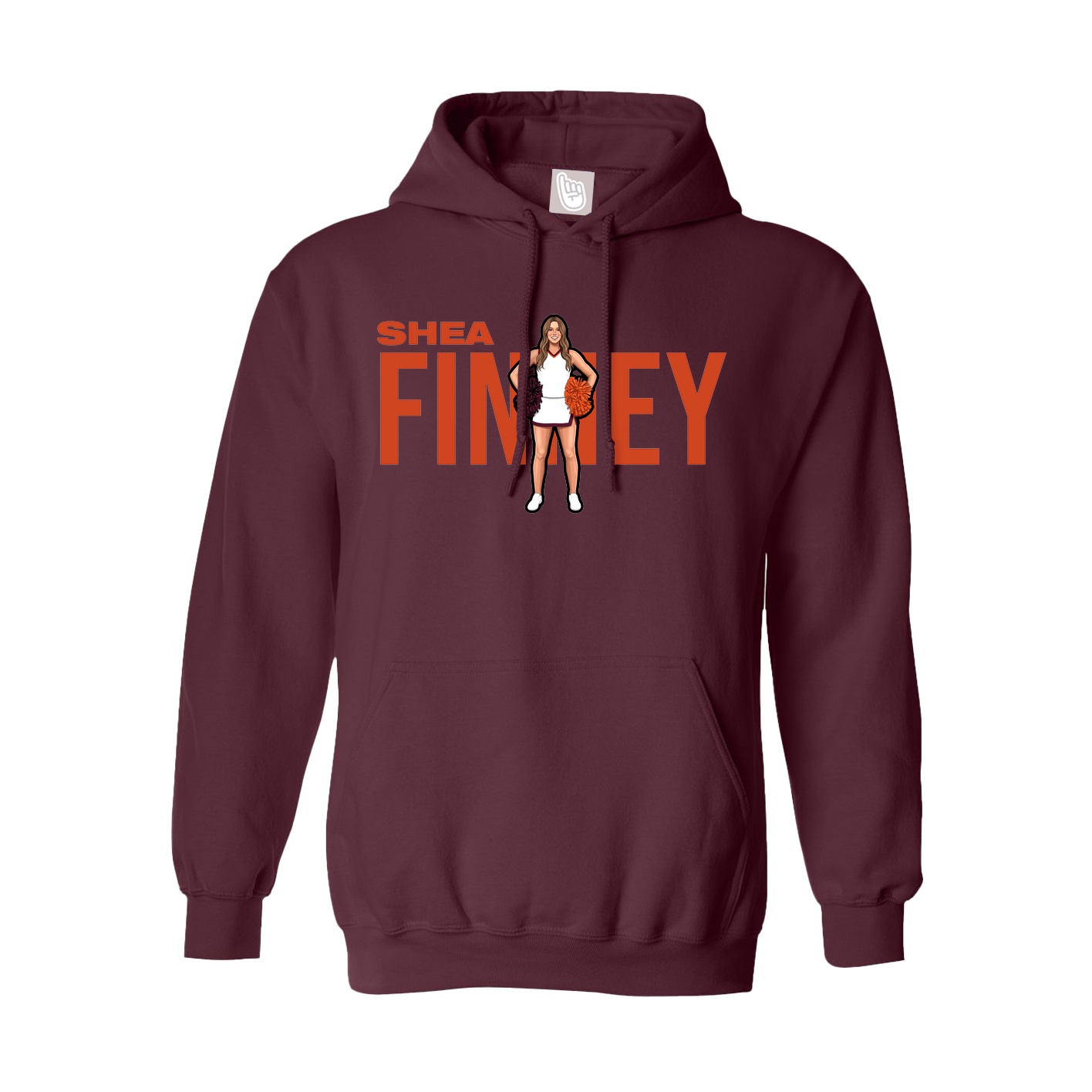 Youth Hoodie — Player Name in Maroon