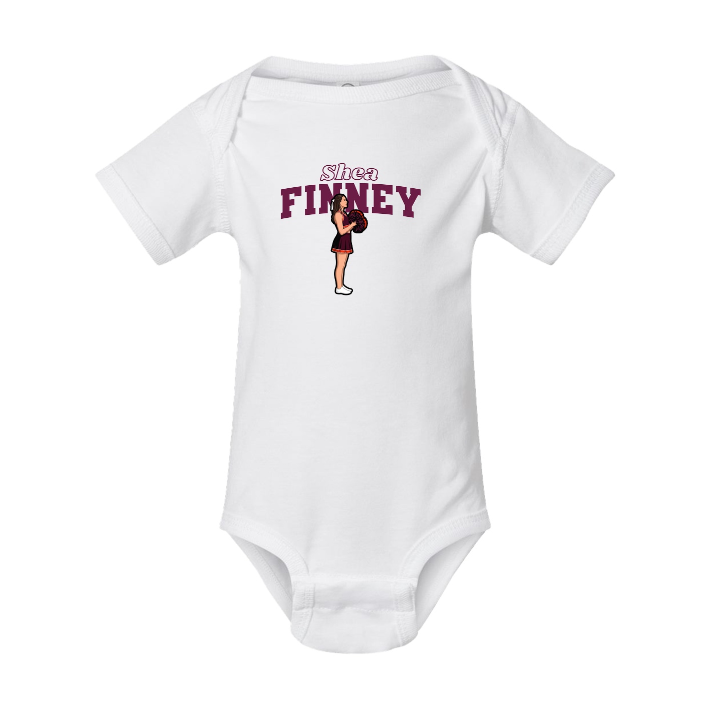 Baby Onesie — Name Arch in White