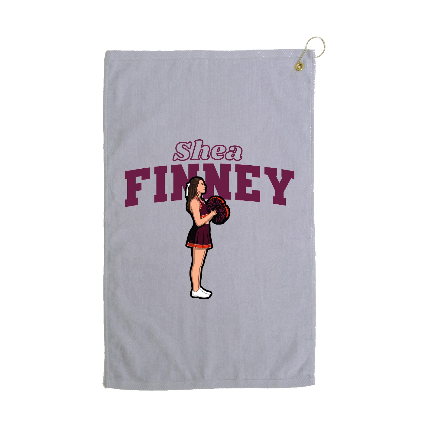 Golf Towel — Name Arch in Grey