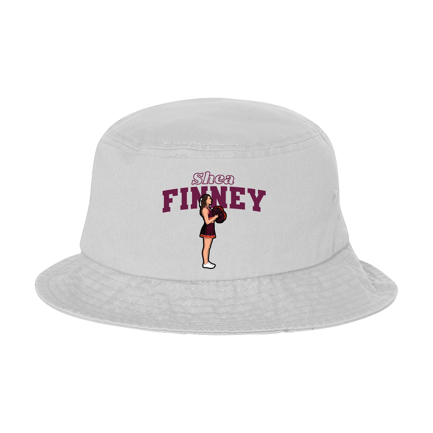 Bucket Cap — Name Arch in White