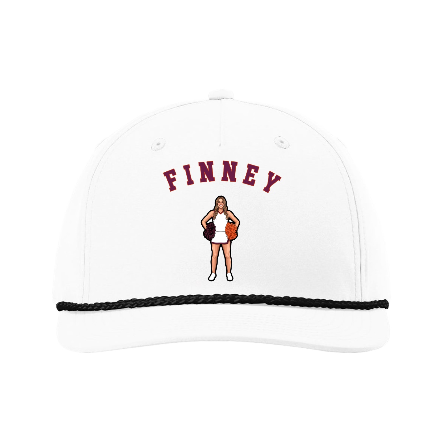Five-Panel Classic Rope Cap — Shirsey Arch in White