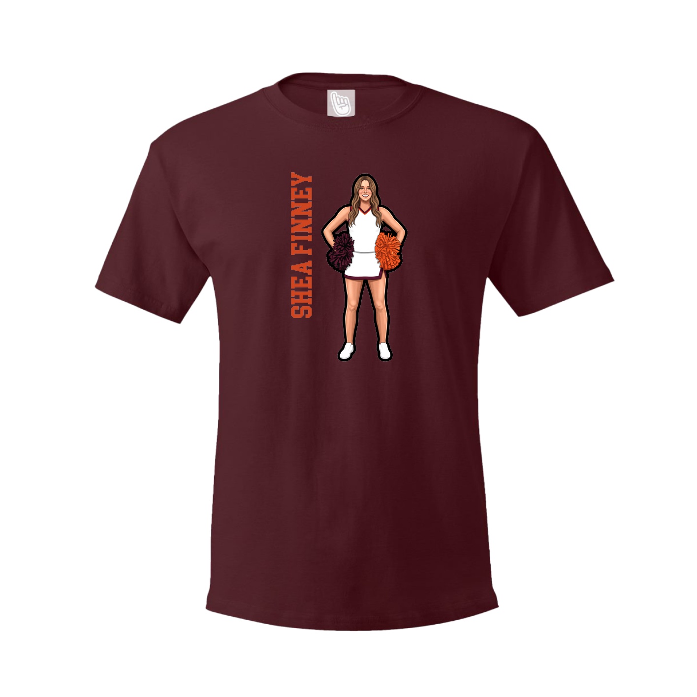 Tee — Name Vertical in Maroon