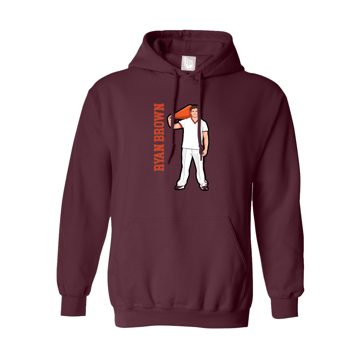 Youth Hoodie — Name Vertical in Maroon