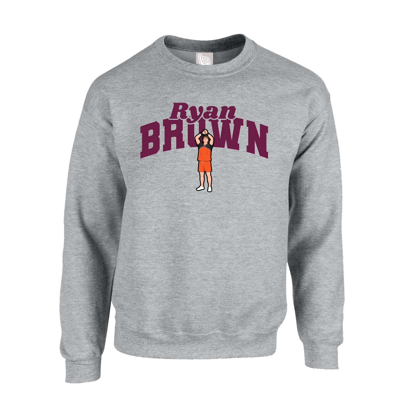 Fleece Crew — Signature Arch in Grey