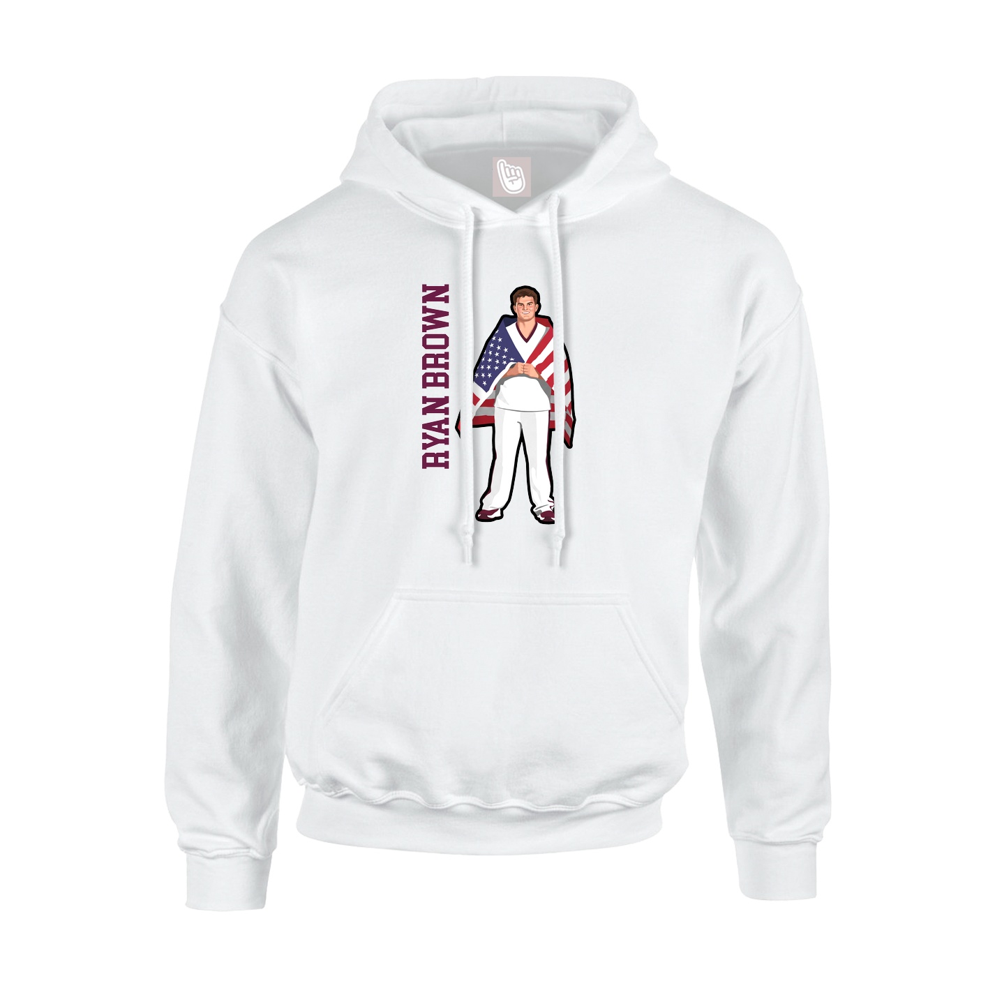 Hoodie — Name Vertical in White