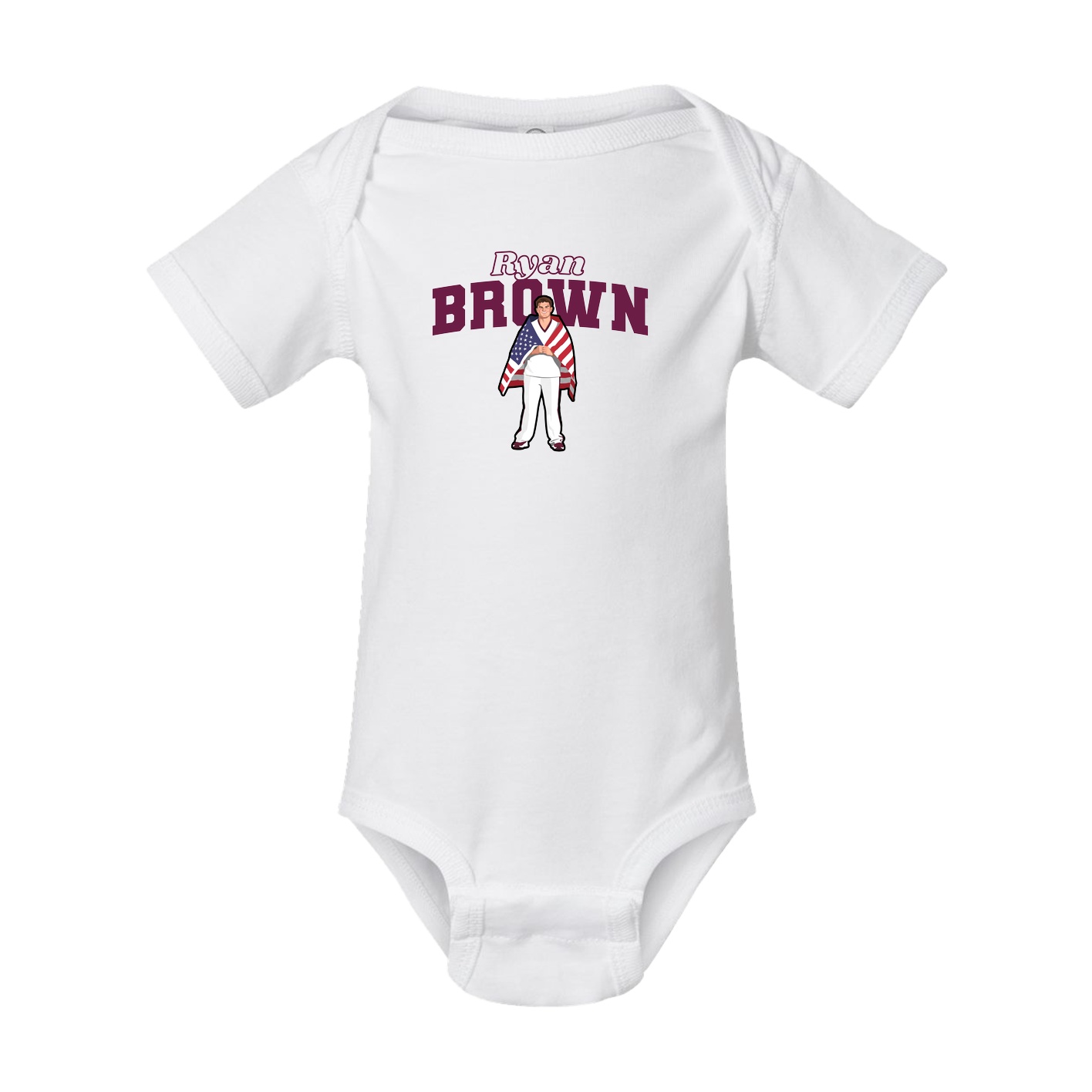 Baby Onesie — Name Arch in White