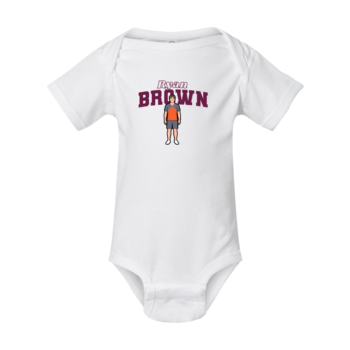 Baby Onesie — Name Arch in White