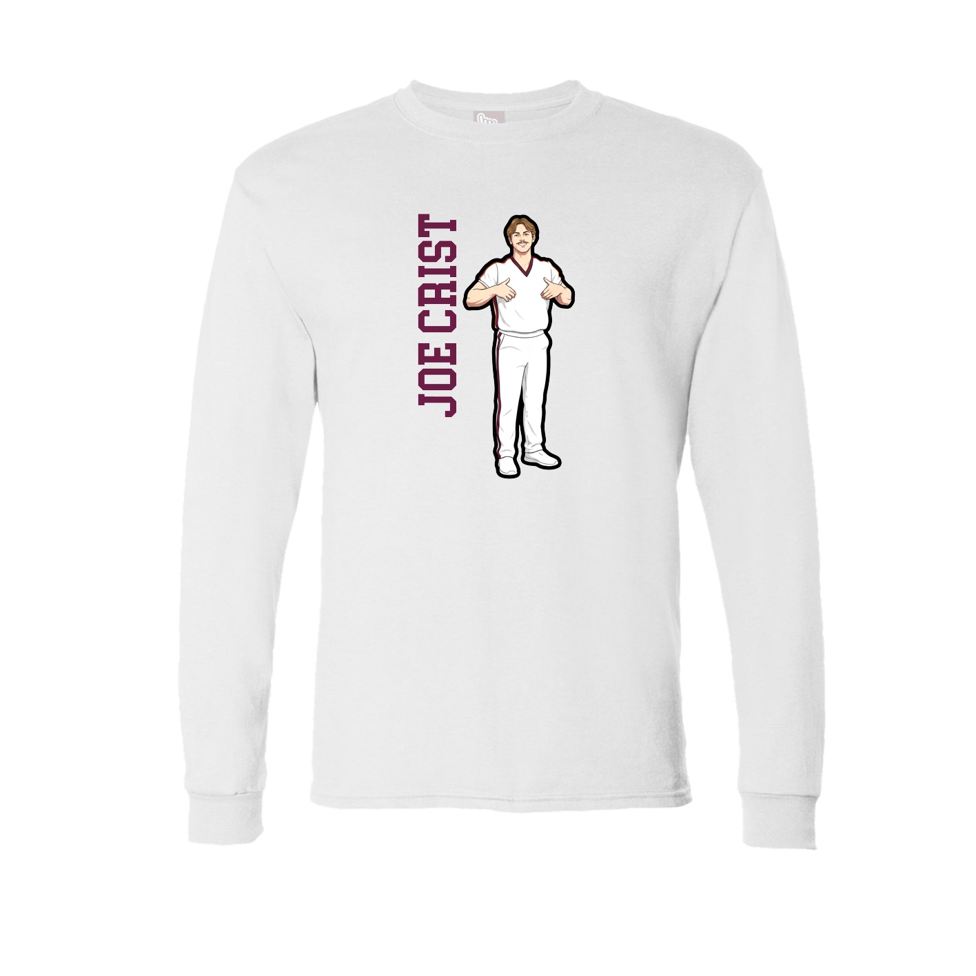 Long Sleeve Tee — Name Vertical in White