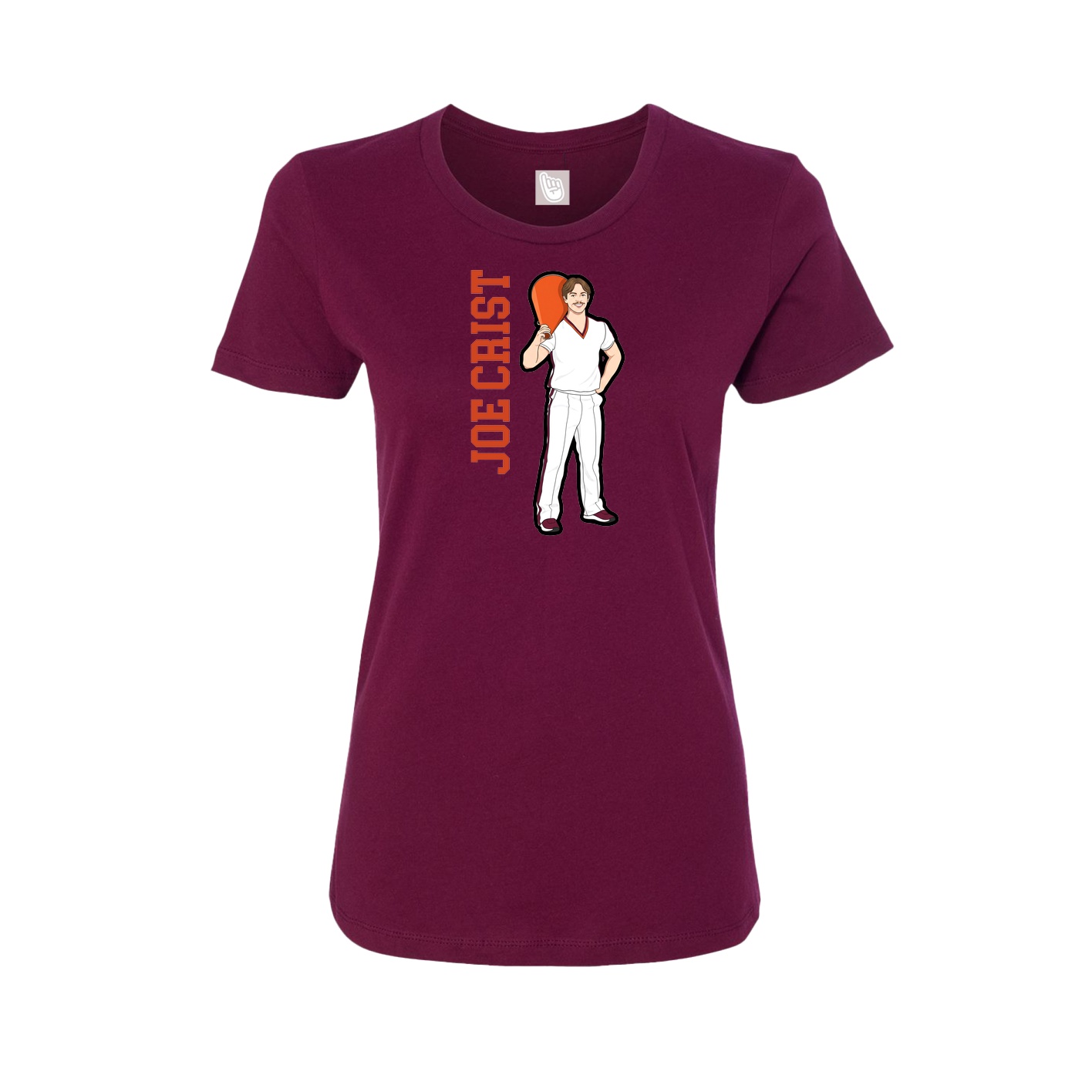 Fitted Women's Tee — Name Vertical in Maroon