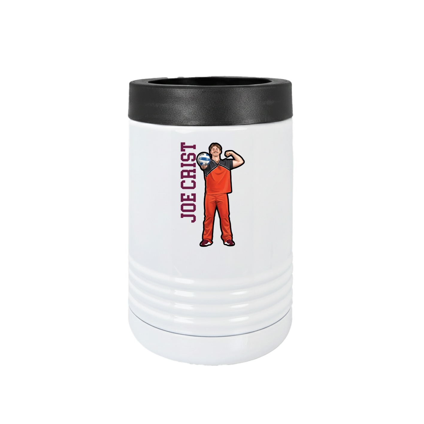 Beverage Holder — Name Vertical in White