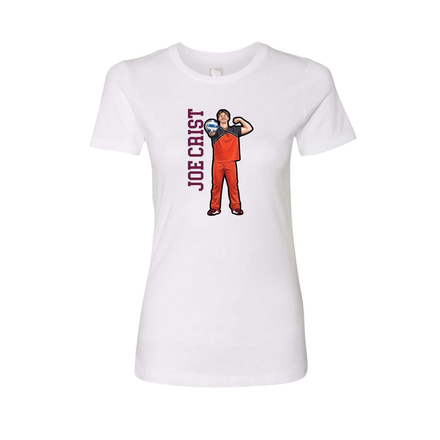 Fitted Women's Tee — Name Vertical in White