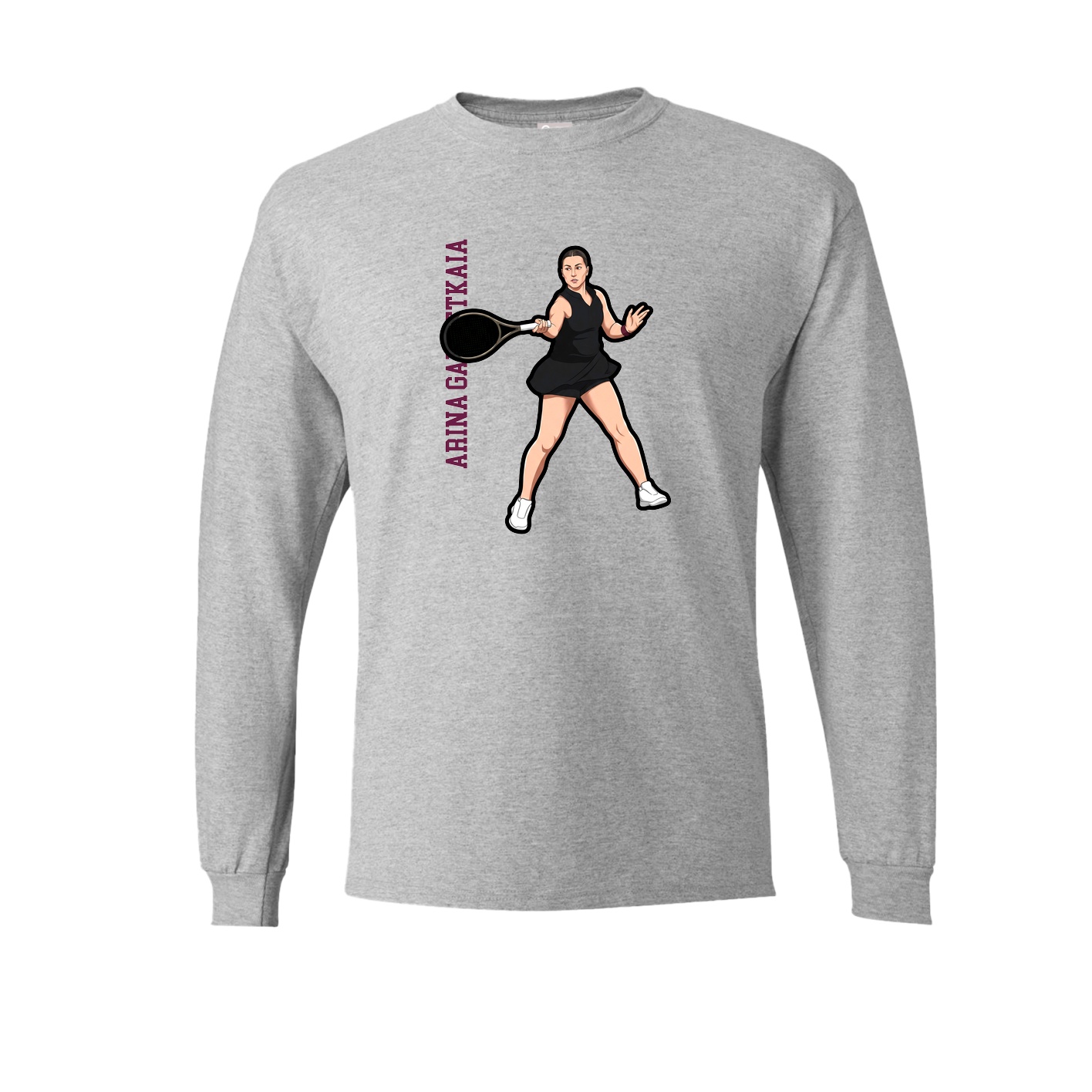 Long Sleeve Tee — Name Vertical in Grey