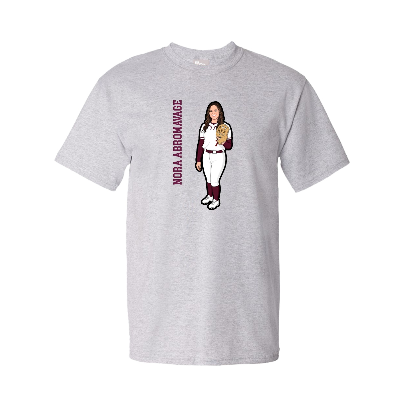 Tee — Name Vertical in Grey