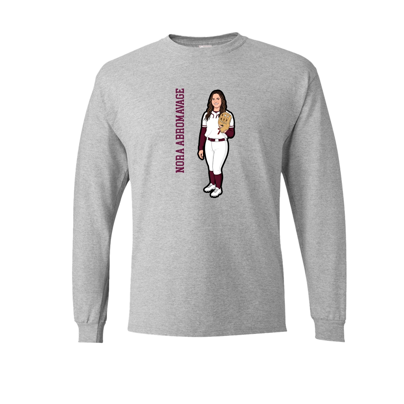 Long Sleeve Tee — Name Vertical in Grey