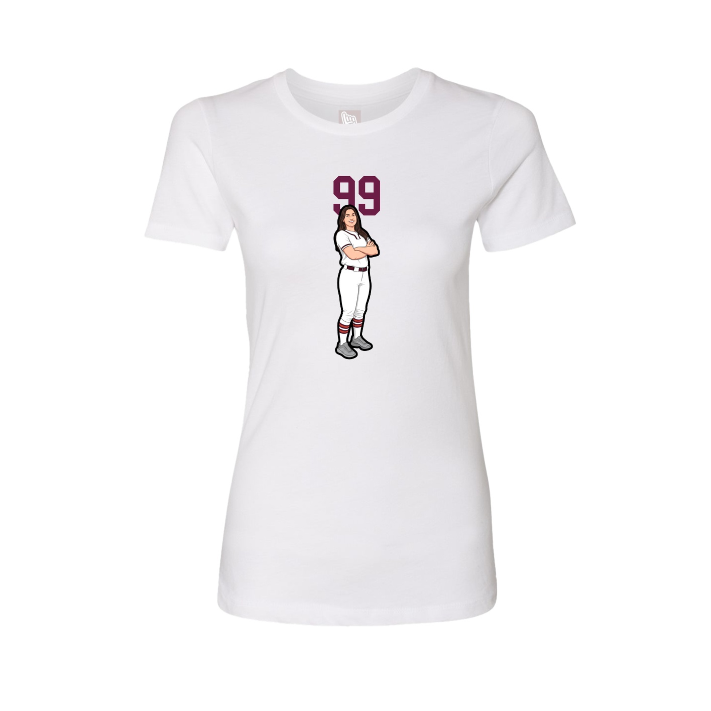 Womens Tee — Number Top in White