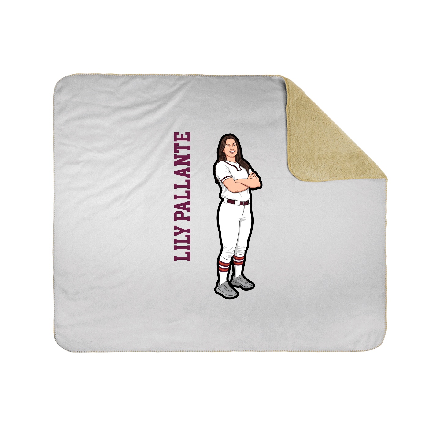 Throw Blanket — Name Vertical in White