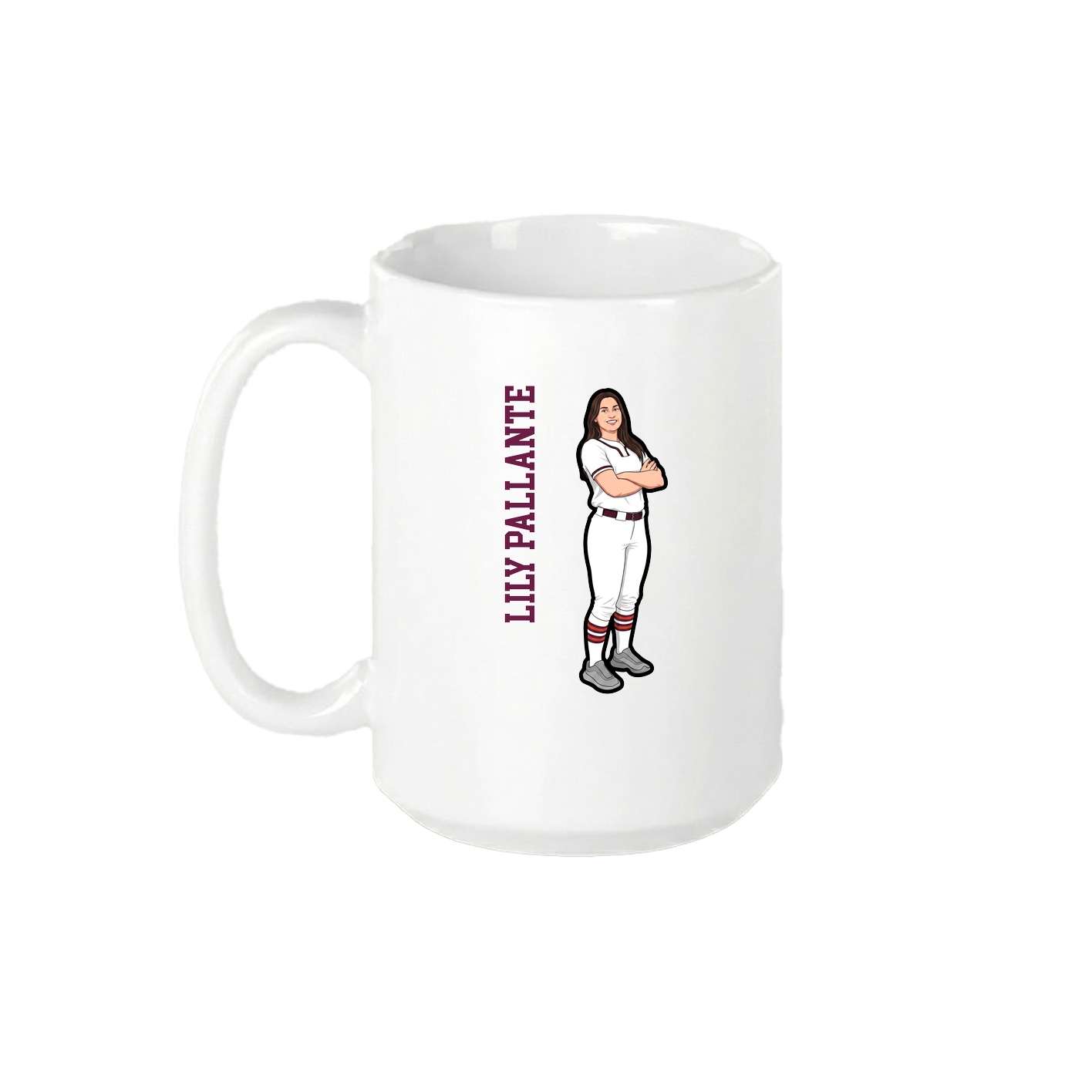 15oz Coffee Mug — Name Vertical in White