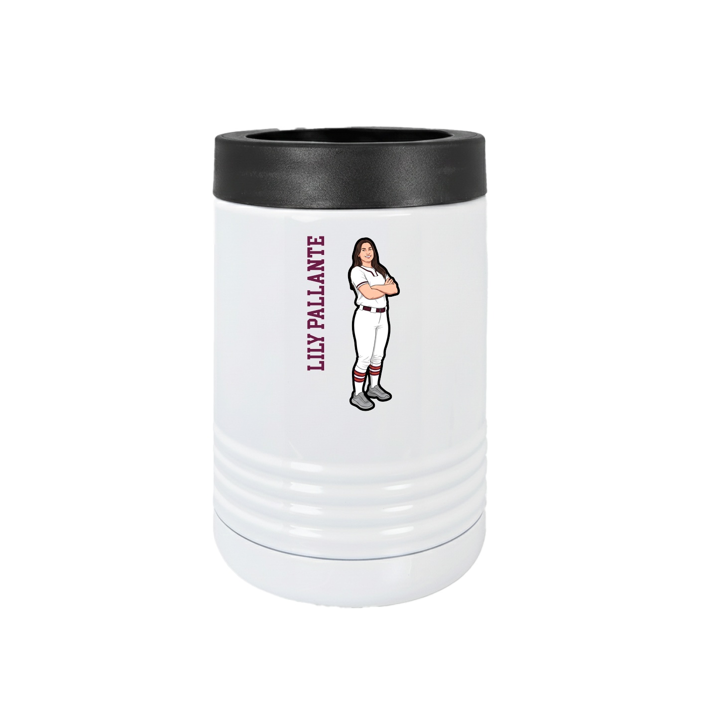 Beverage Holder — Name Vertical in White
