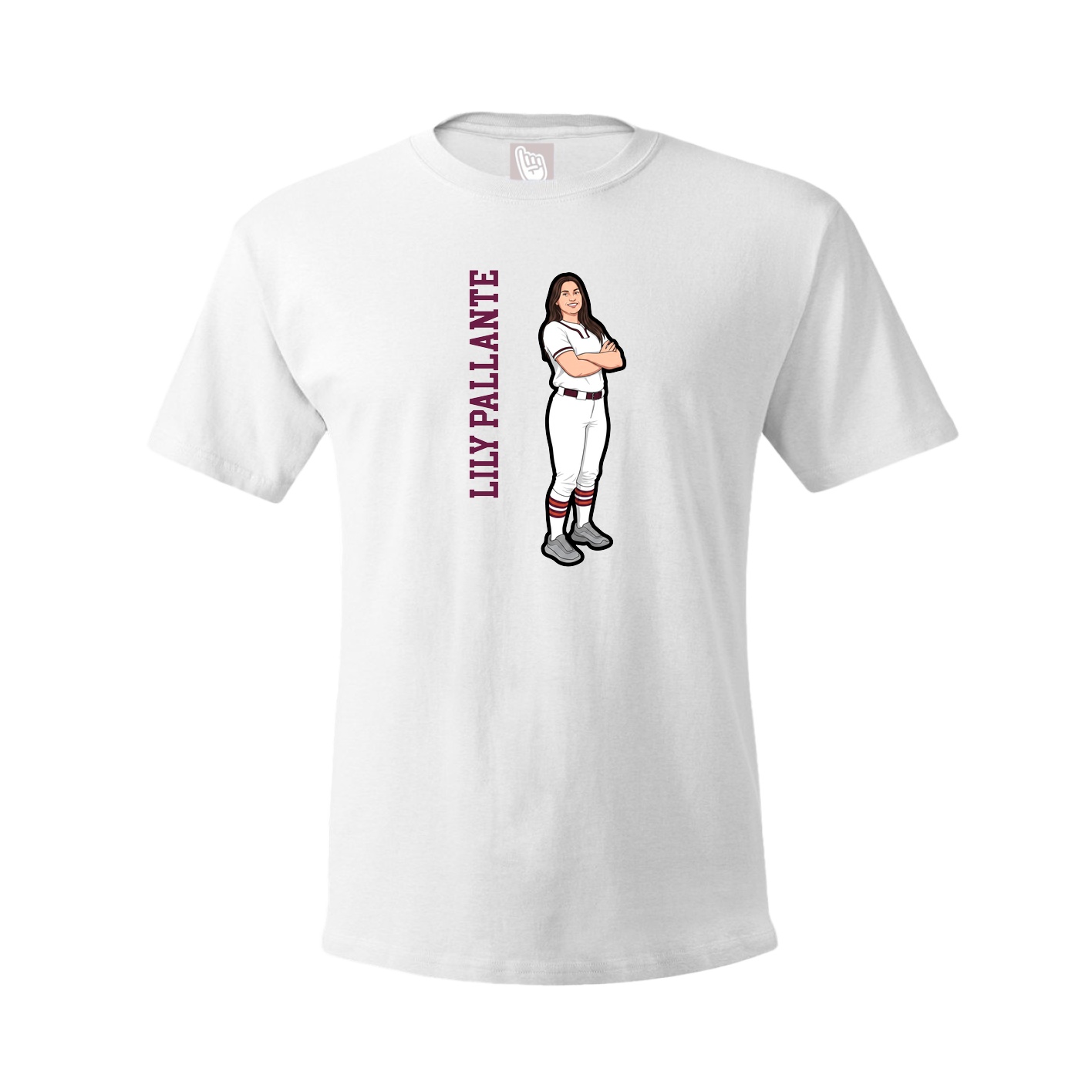 Tee — Name Vertical in White