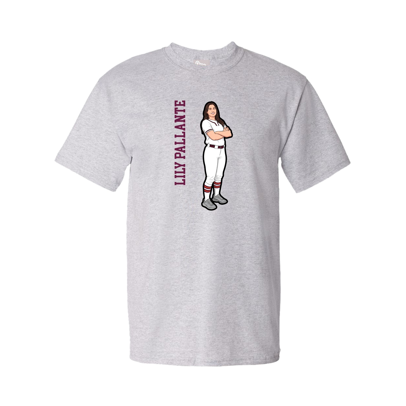 Youth Tee — Name Vertical in Grey