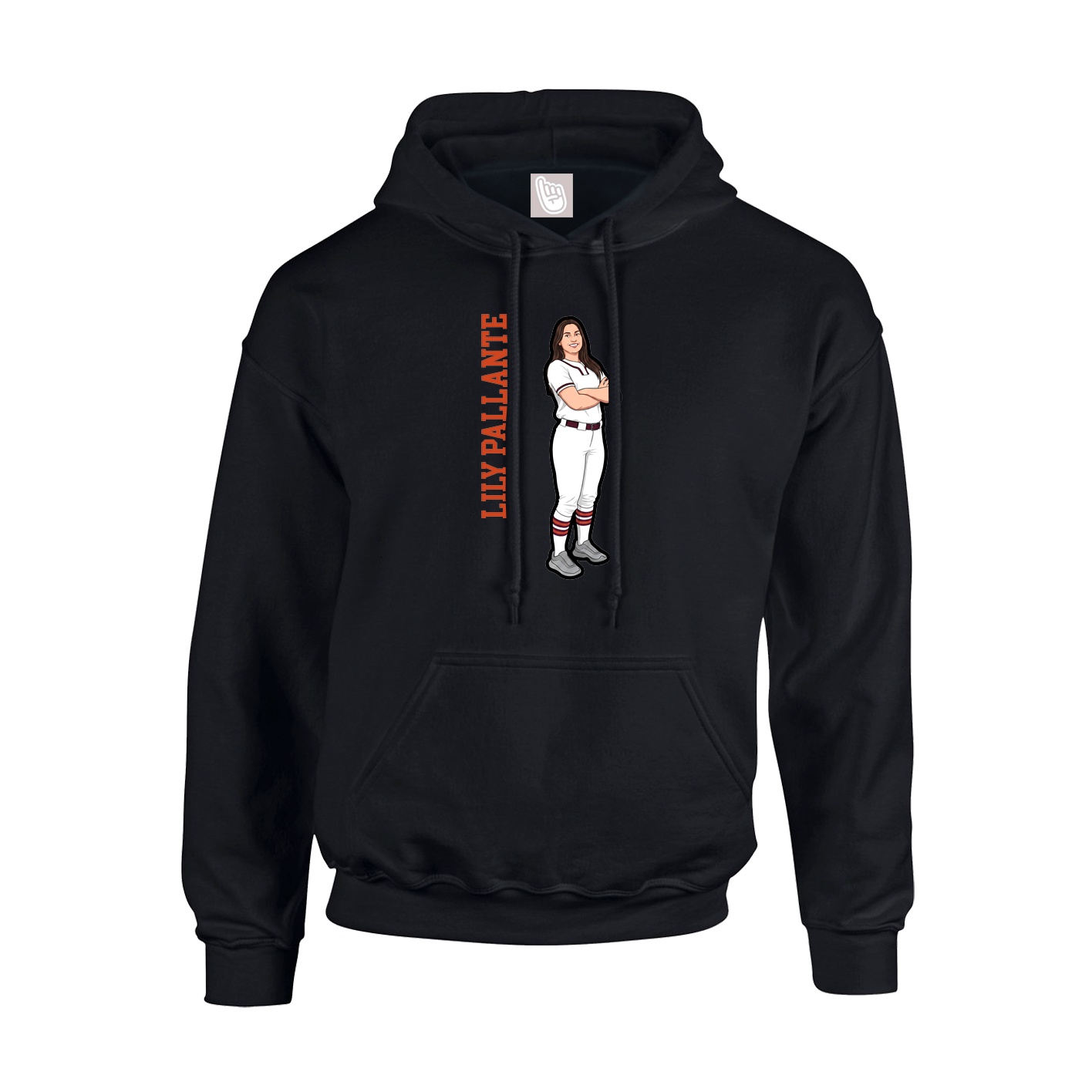 Youth Hoodie — Name Vertical in Black