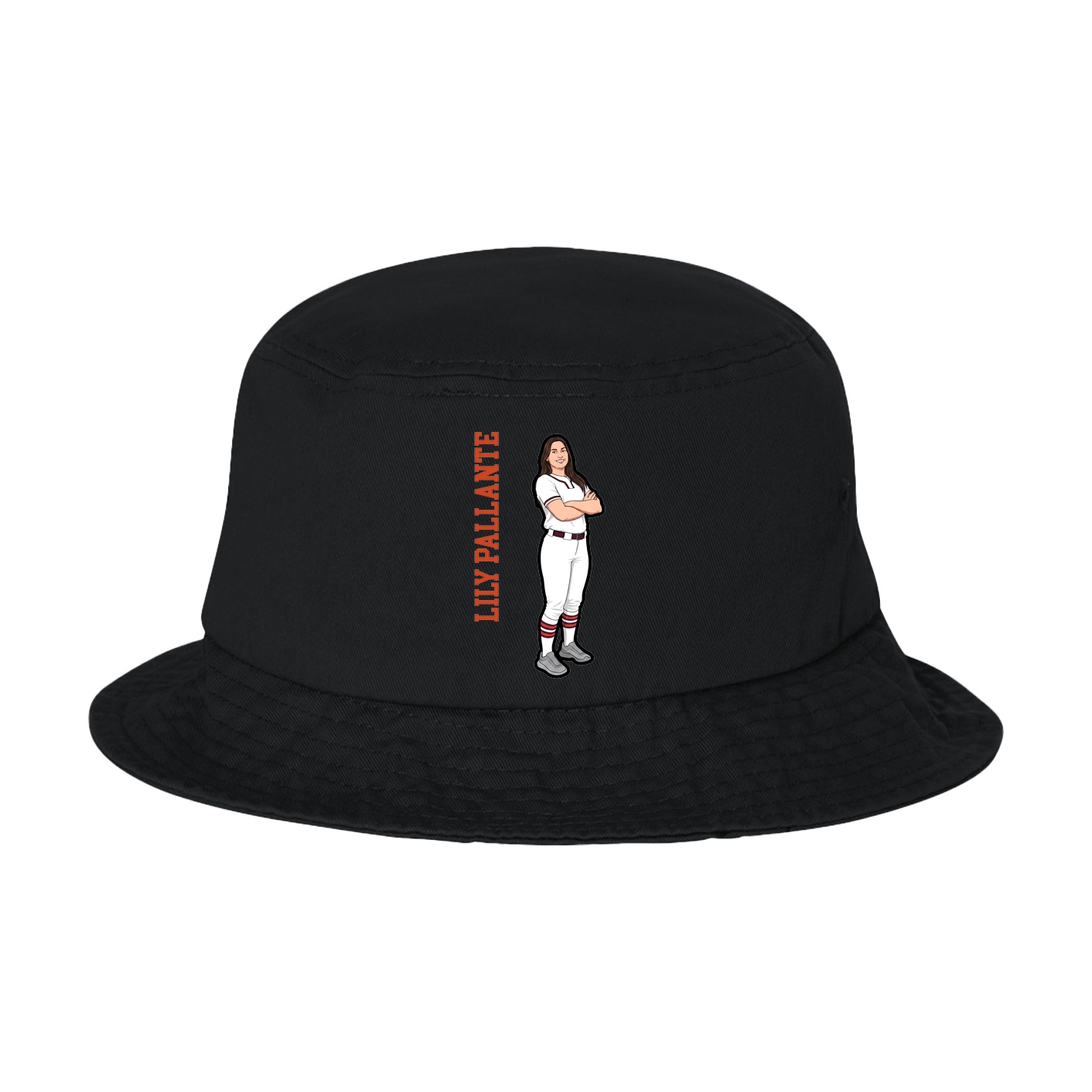 Bucket Cap — Name Vertical in Black