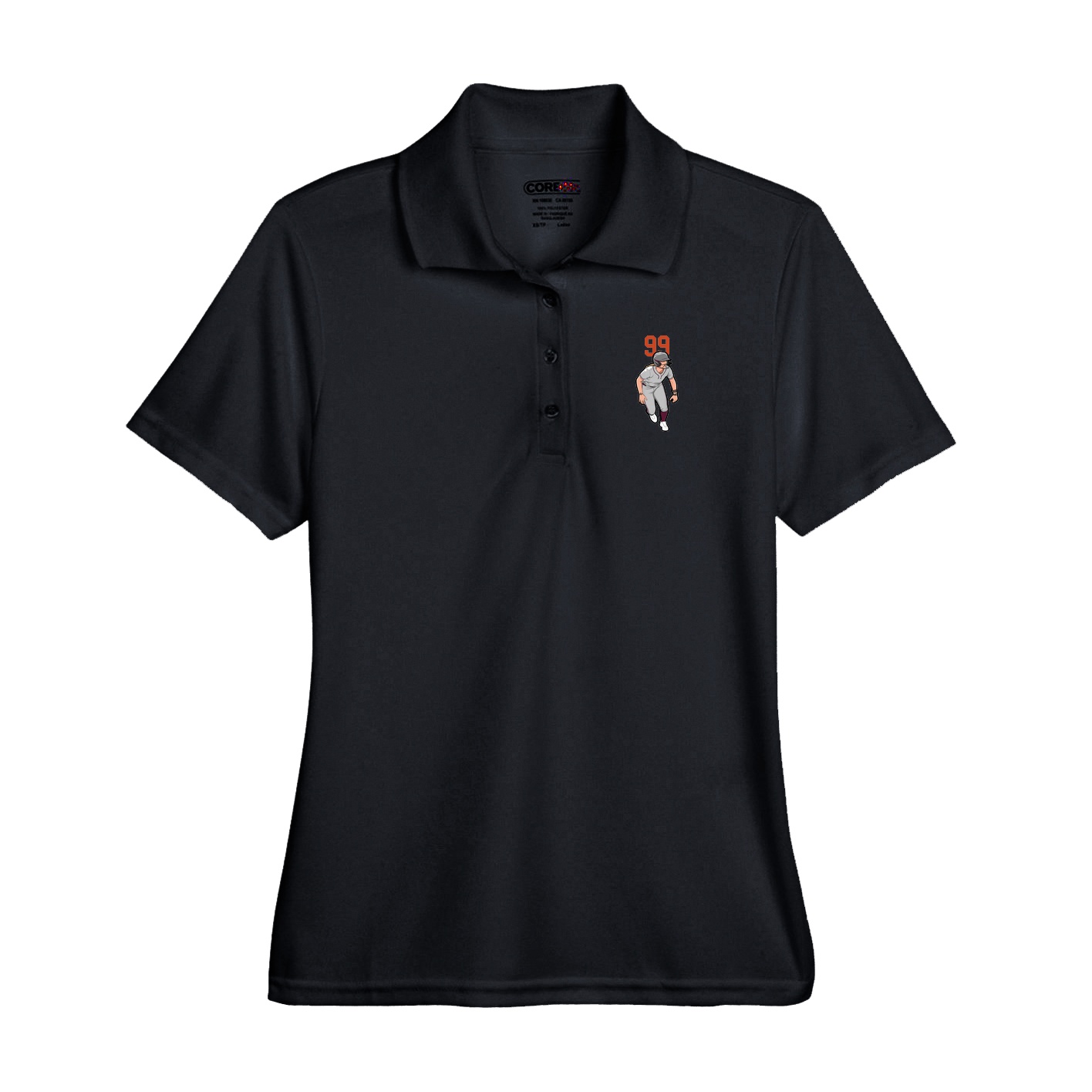 Performance Polo — Number Top in Black