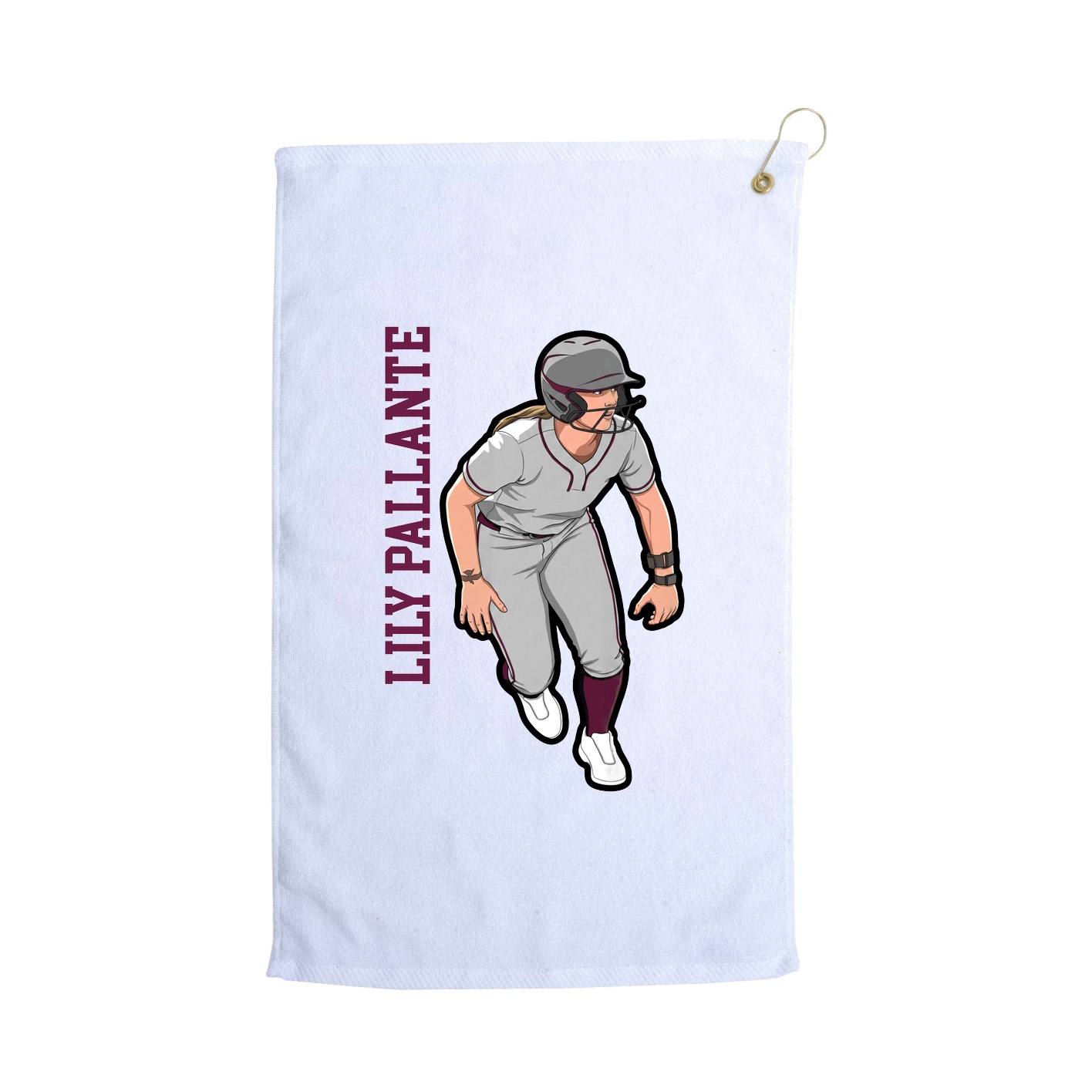 Golf Towel — Name Vertical in White