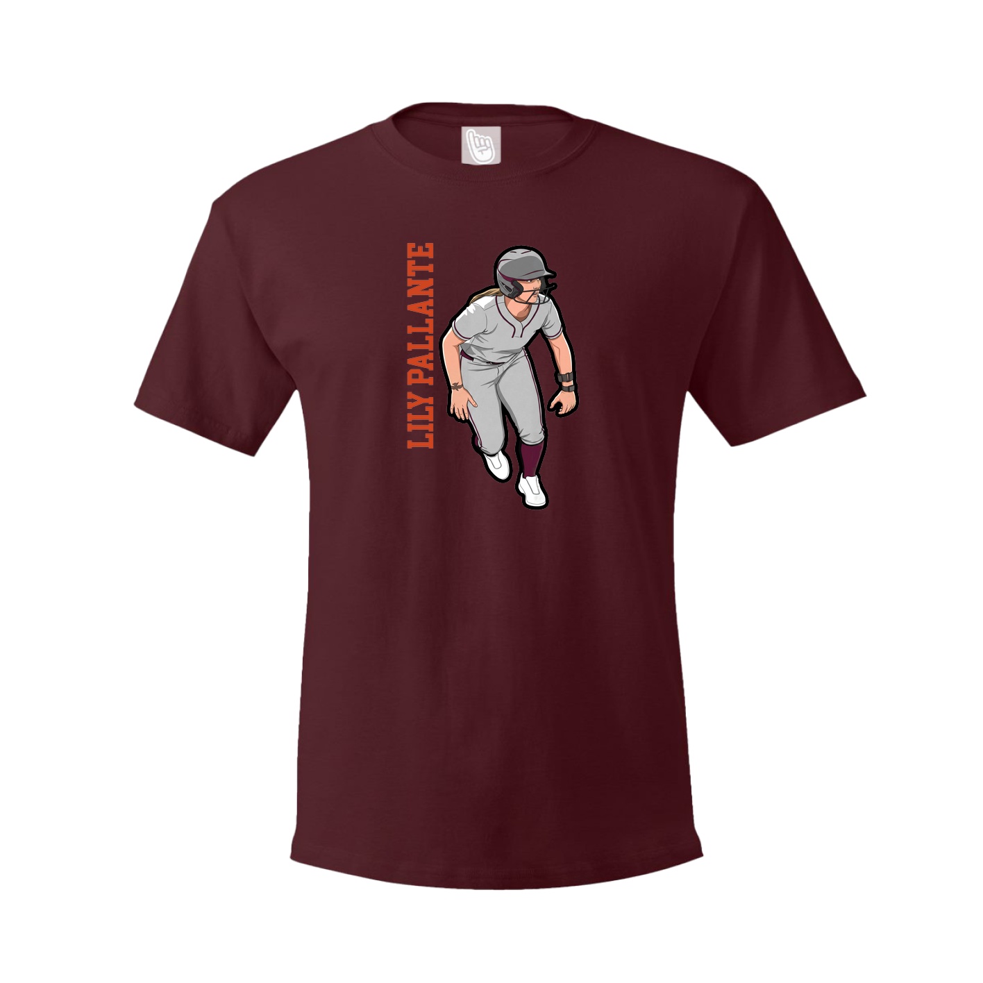 Youth Tee — Name Vertical in Maroon
