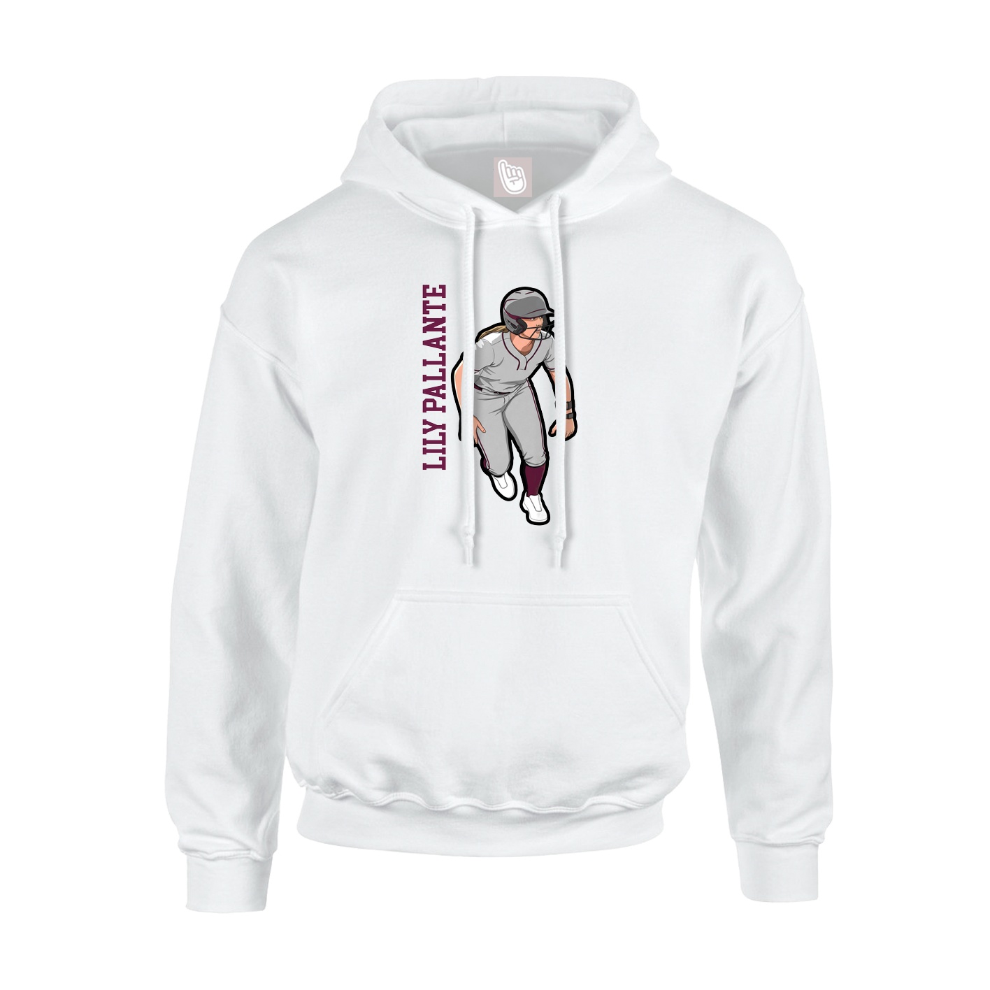 Youth Hoodie — Name Vertical in White