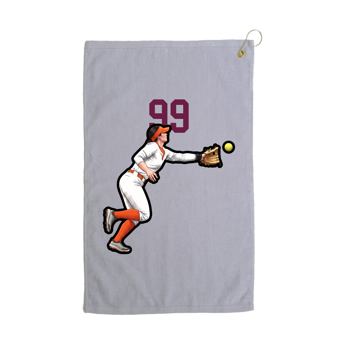 Golf Towel — Number Top in Grey