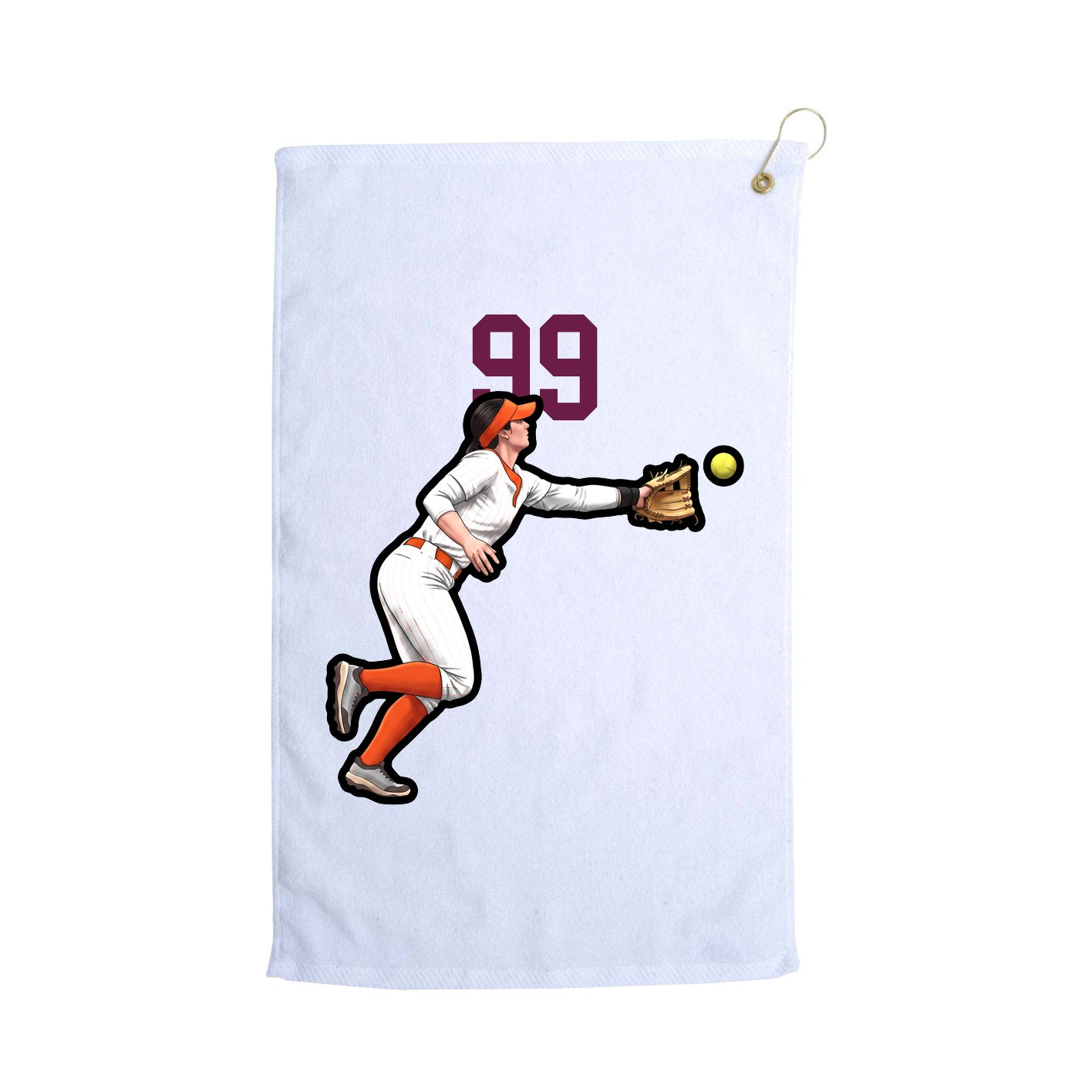 Golf Towel — Number Top in White