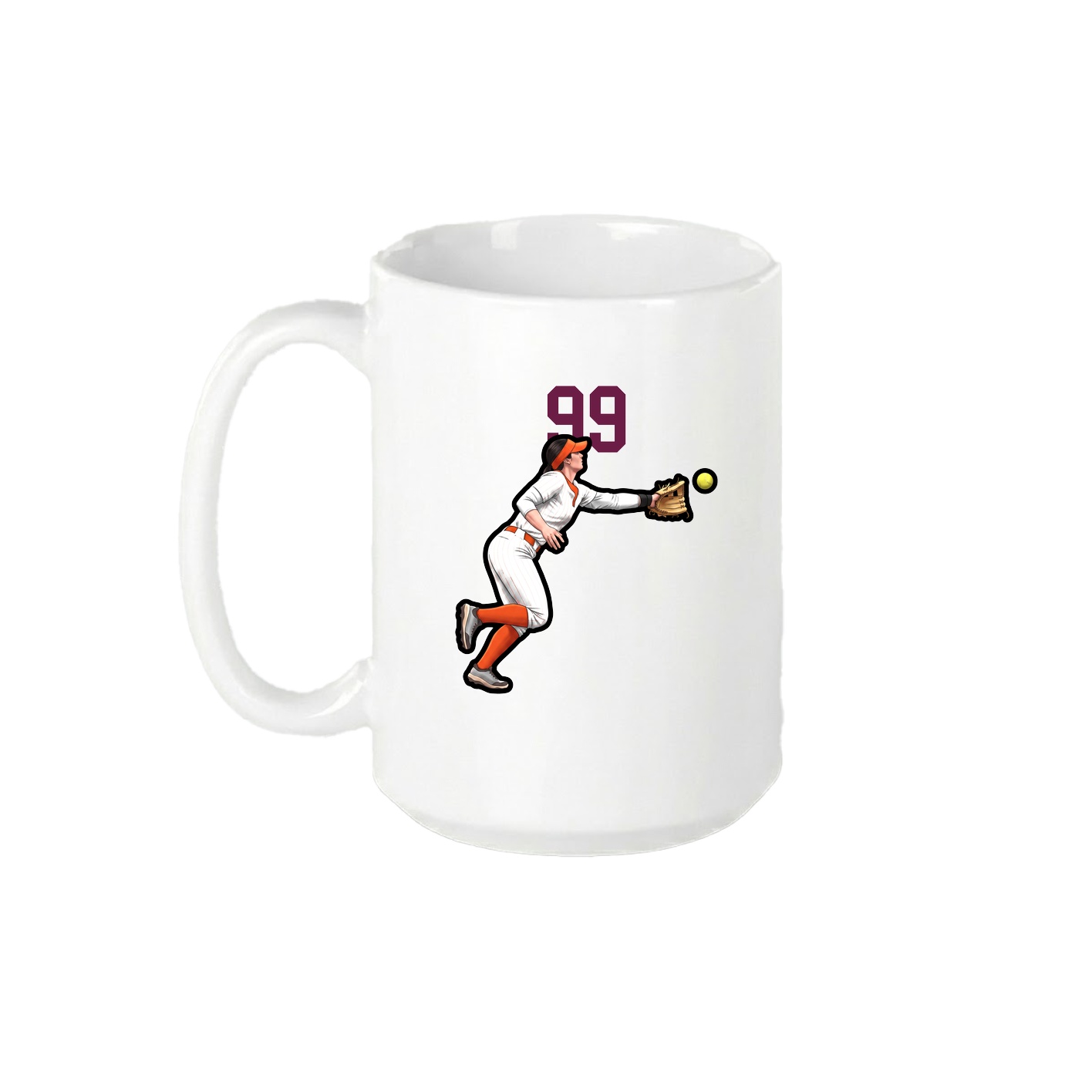 15oz Coffee Mug — Number Top in White