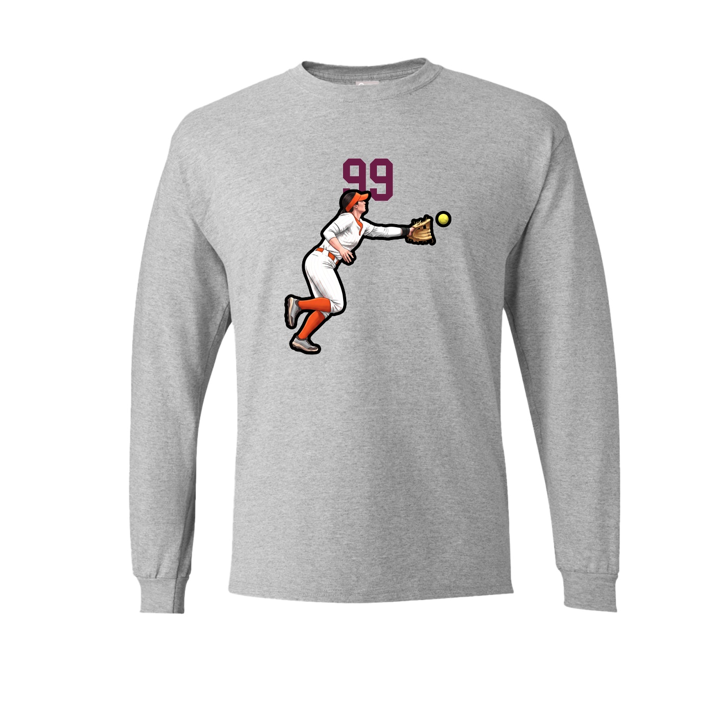 Long Sleeve Tee — Number Top in Grey
