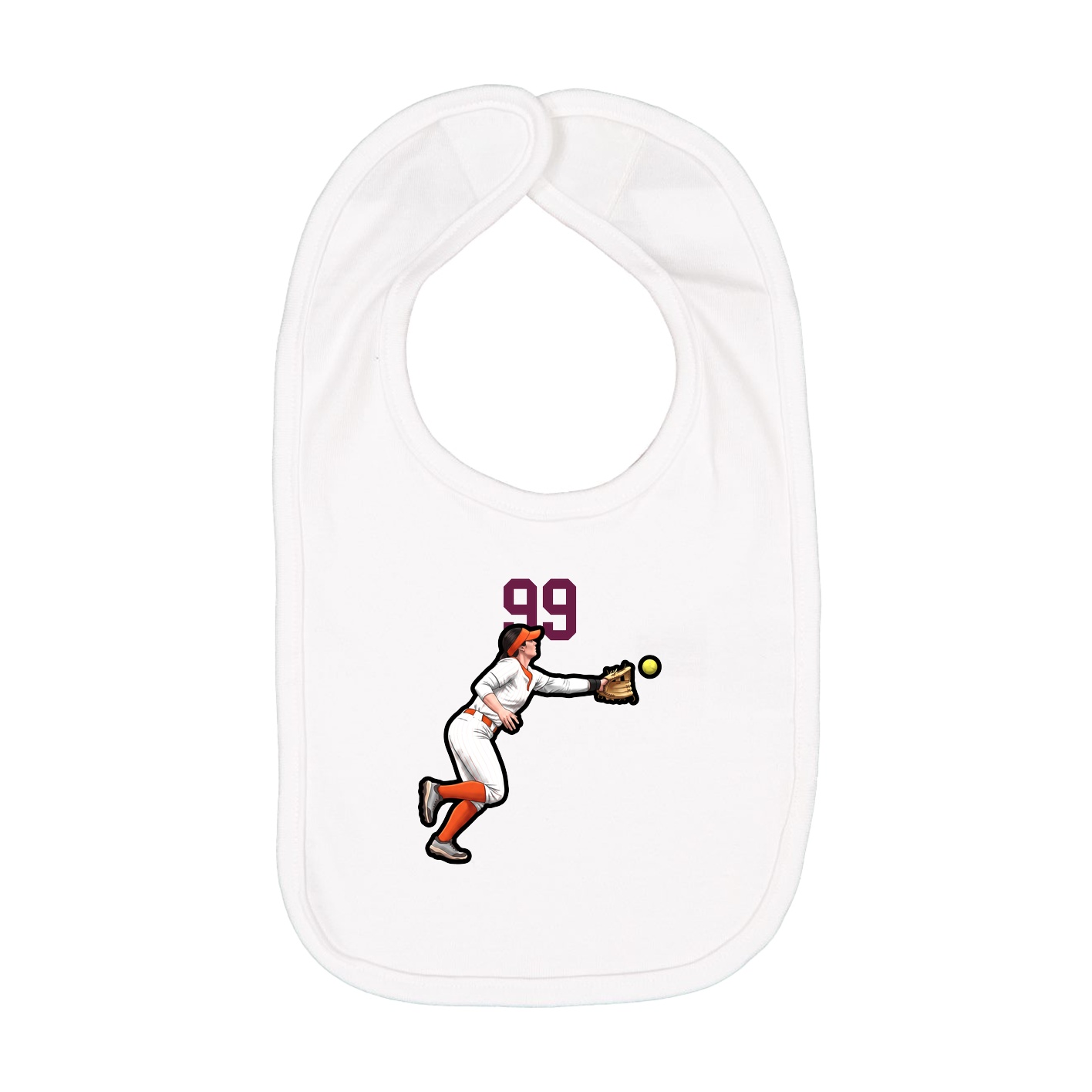 Infant Bib — Number Top in White