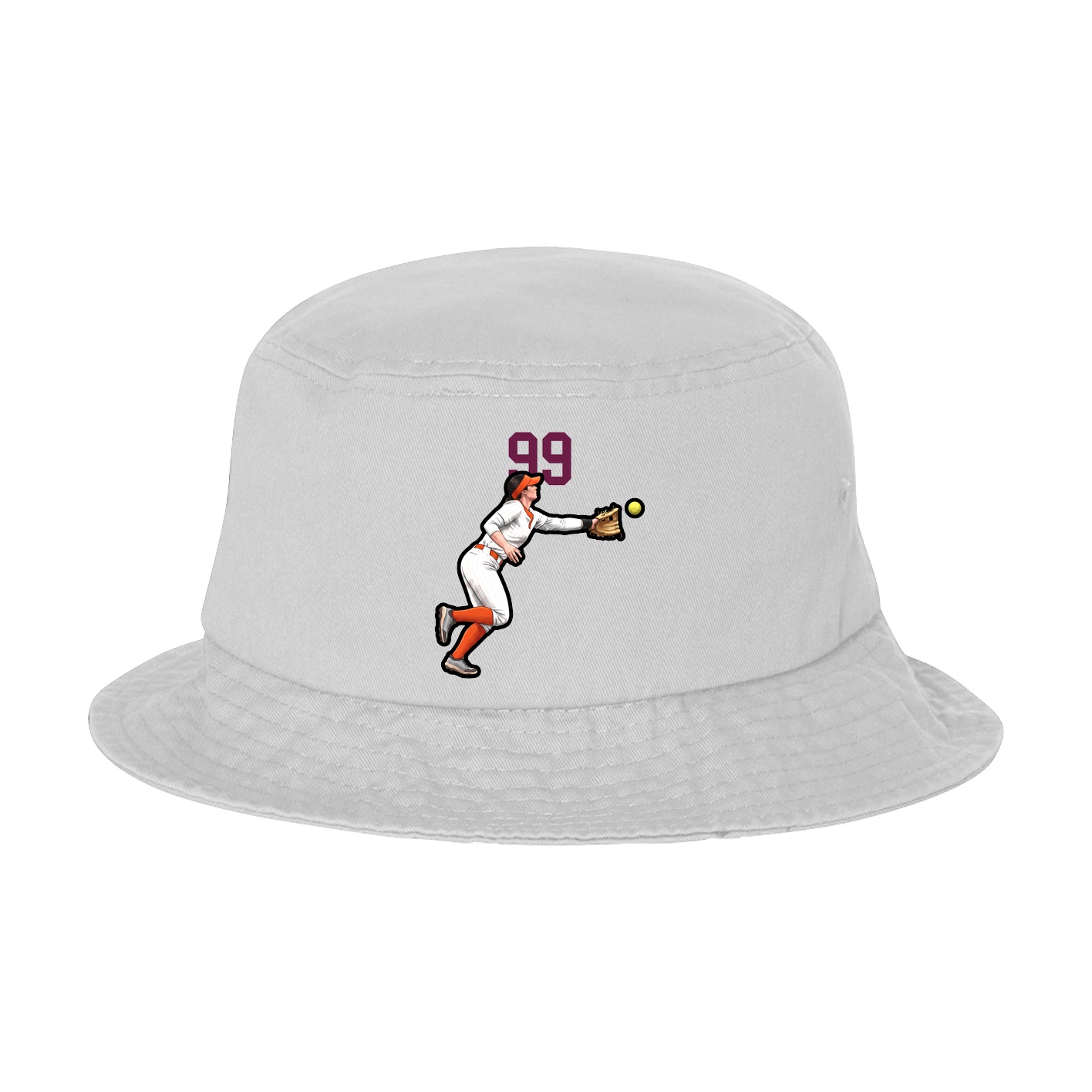 Bucket Cap — Number Top in White