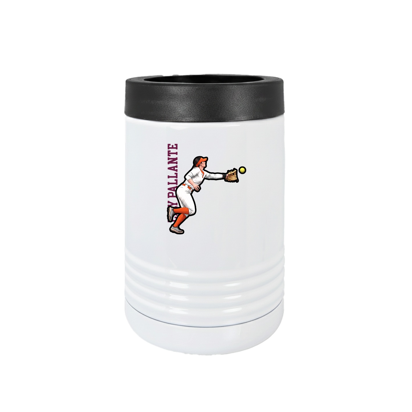 Beverage Holder — Name Vertical in White