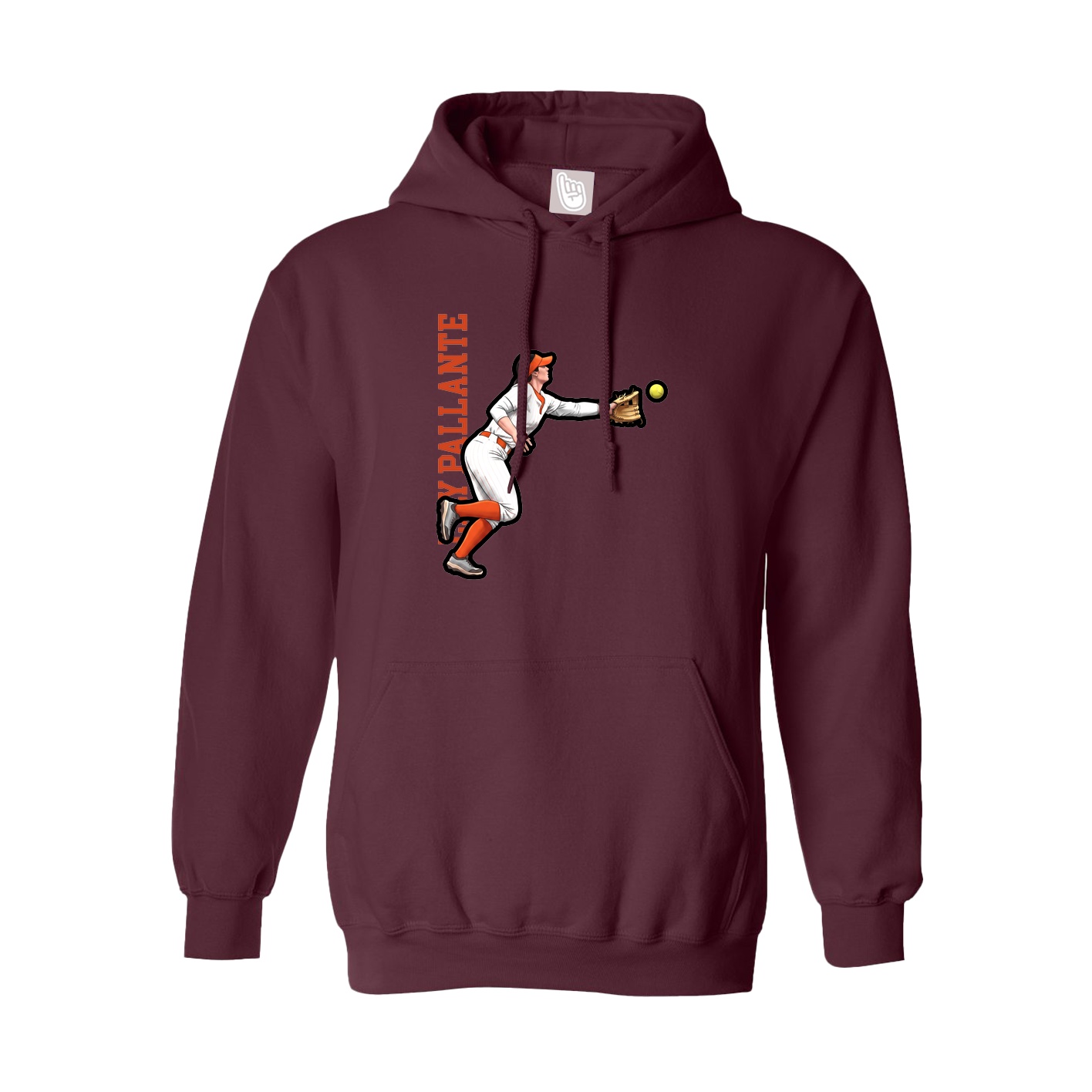 Hoodie — Name Vertical in Maroon