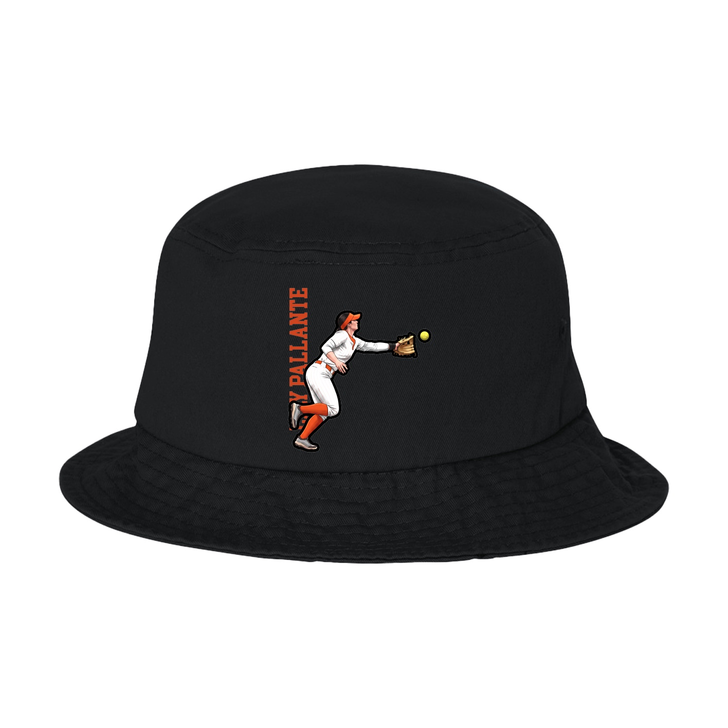 Bucket Cap — Name Vertical in Black