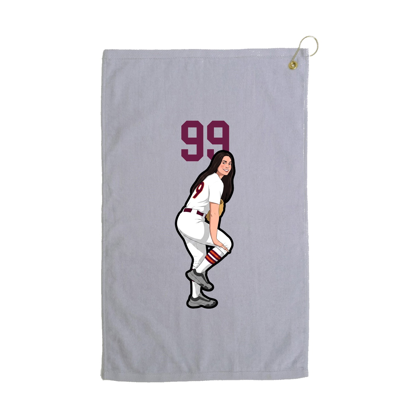 Golf Towel — Number Top in Grey