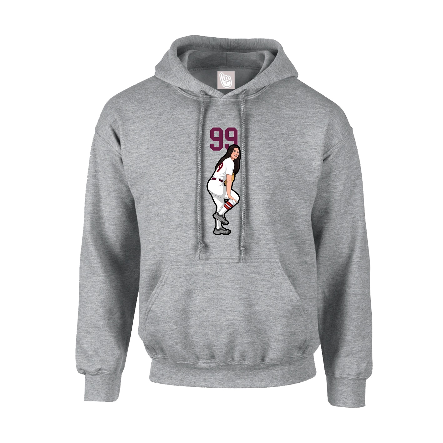 Hoodie — Number Top in Grey