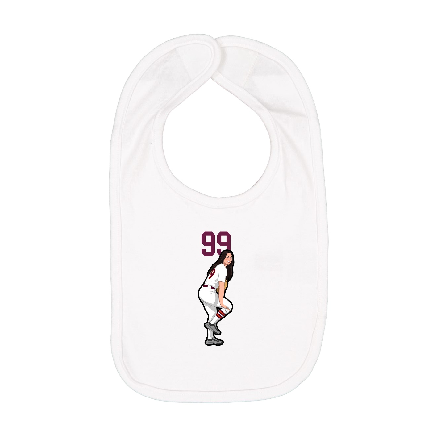 Infant Bib — Number Top in White