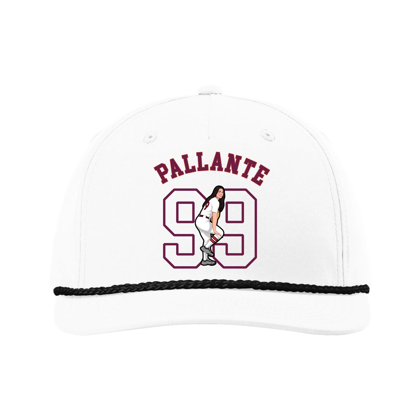 Five-Panel Classic Rope Cap — Shirsey Arch in White