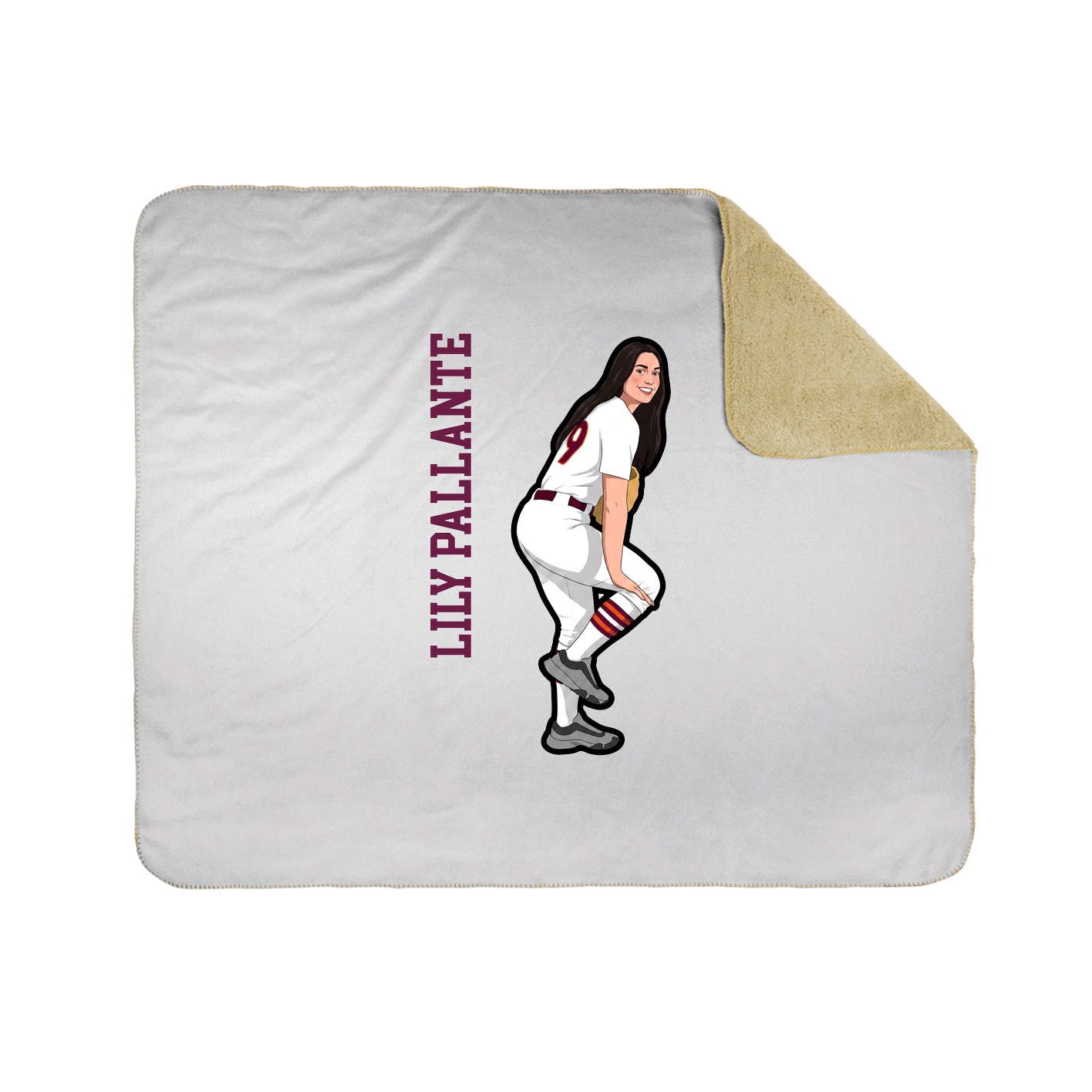 Throw Blanket — Name Vertical in White