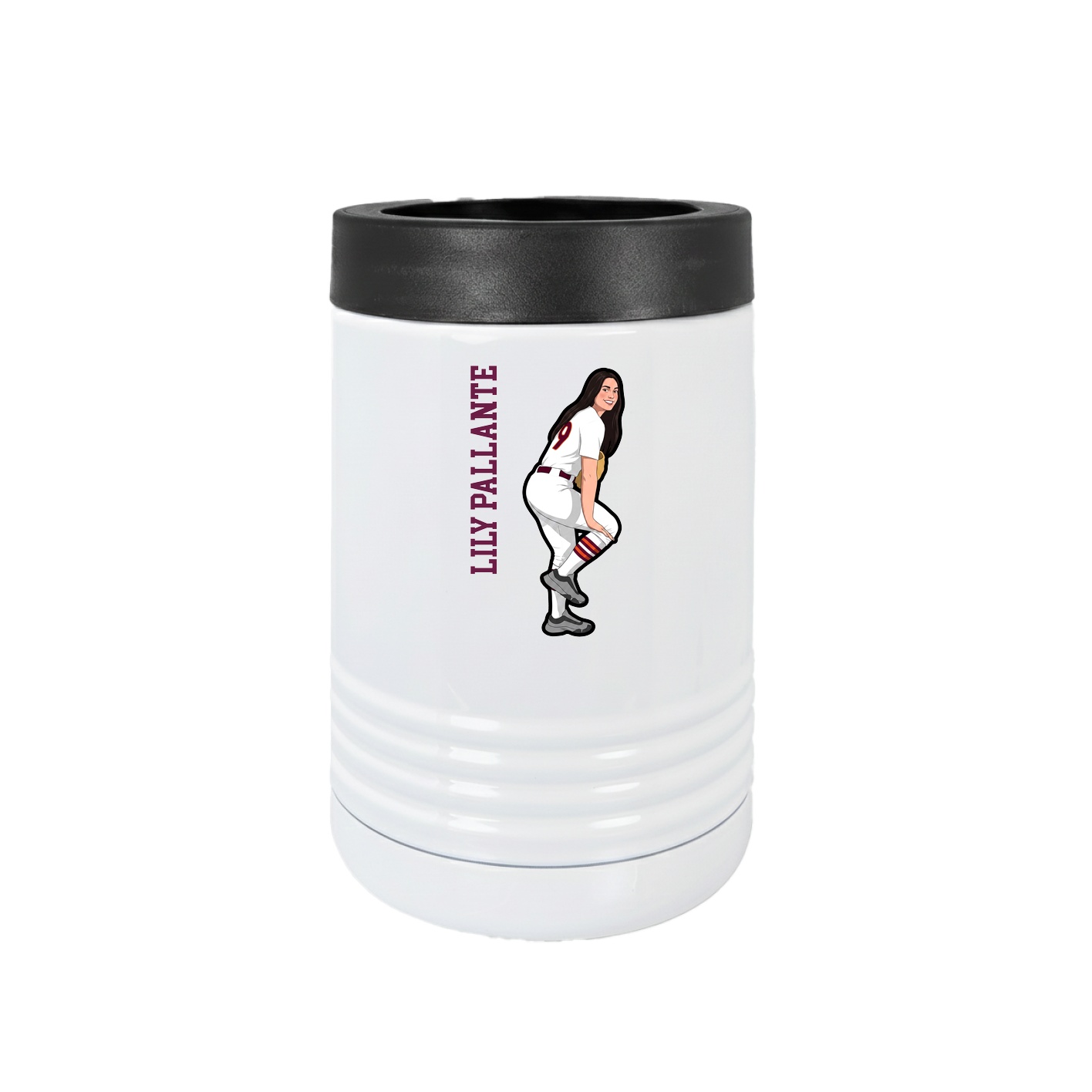 Beverage Holder — Name Vertical in White